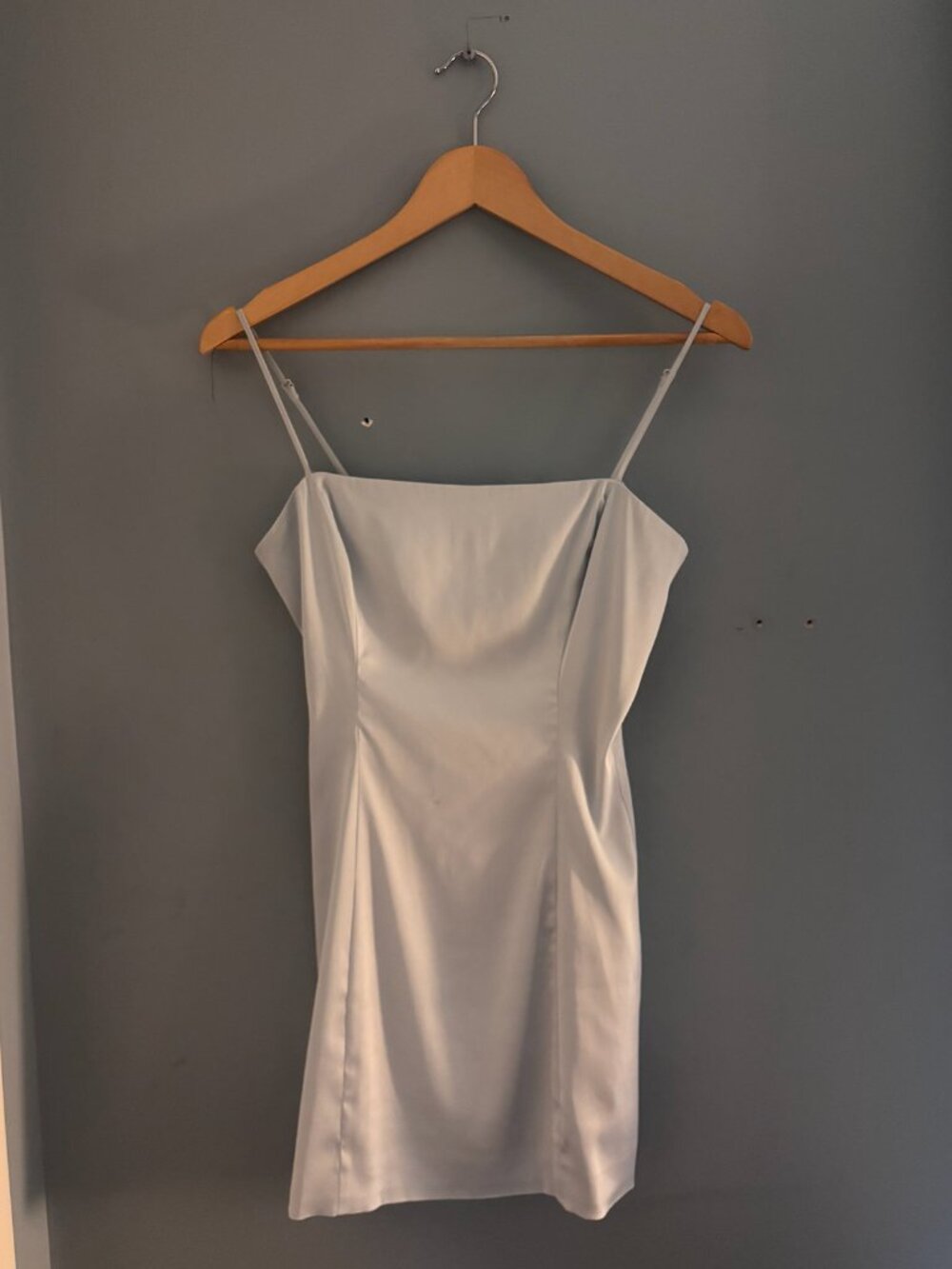 Aritzia Sunday Best Blue Satin Slip Dress